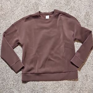 Members Mark Luxe Crew Brown Sweatshirt